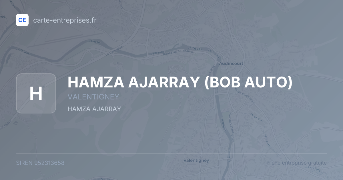 HAMZA AJARRAY (BOB AUTO) — 952313658 — fiche entreprise