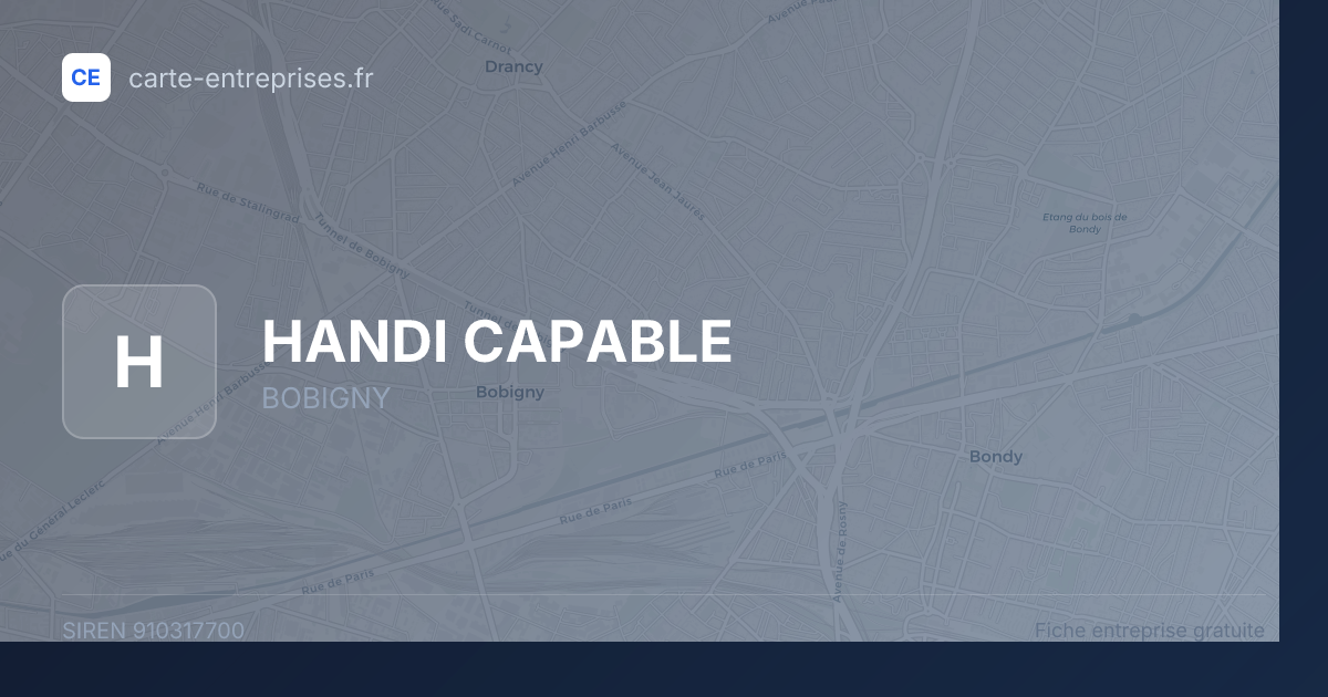 HANDI CAPABLE — 910317700 — fiche entreprise