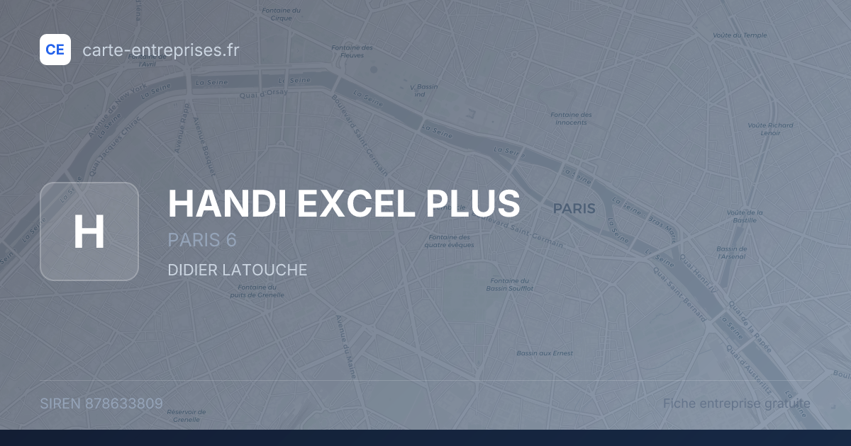HANDI EXCEL PLUS — 878633809 — fiche entreprise