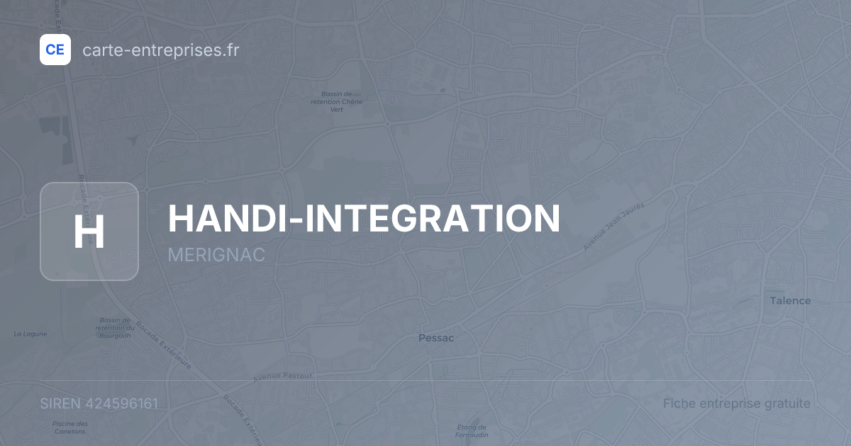 HANDI-INTEGRATION — 424596161 — fiche entreprise