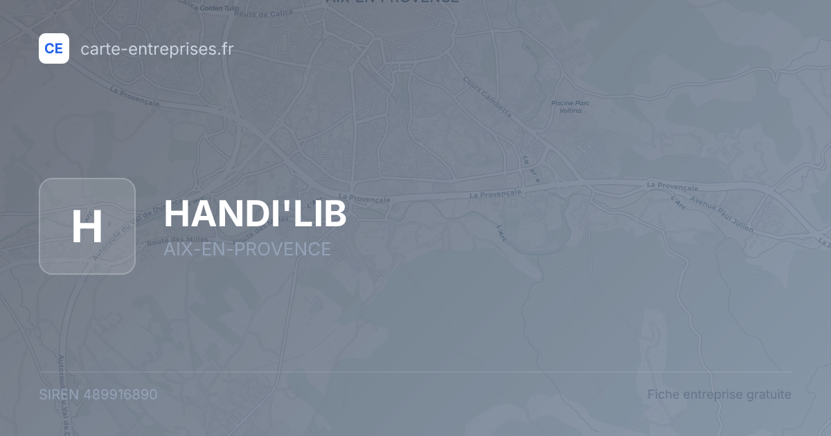 HANDI'LIB — 489916890 — fiche entreprise