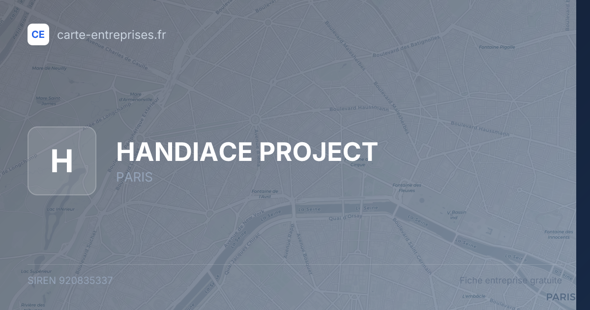 HANDIACE PROJECT — 920835337 — fiche entreprise