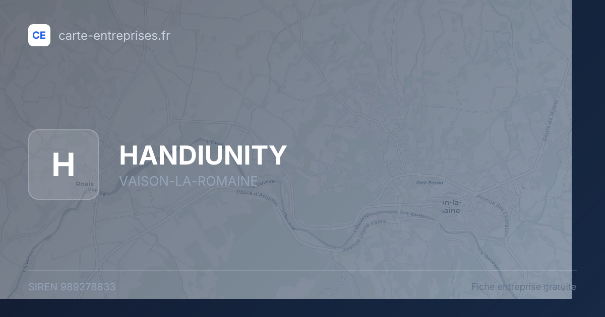 HANDIUNITY — 989278833 — fiche entreprise