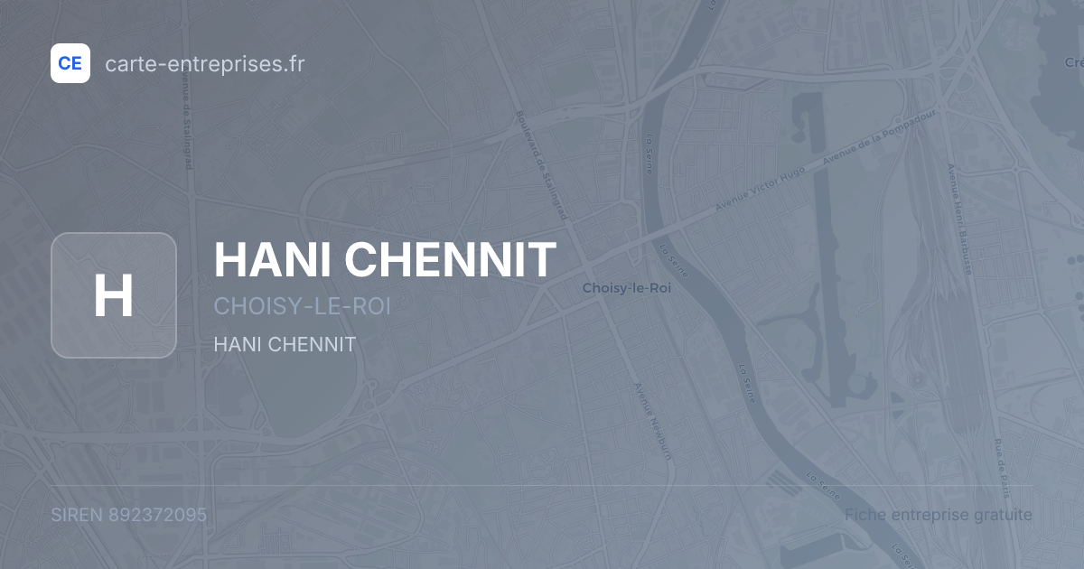 HANI CHENNIT — 892372095 — fiche entreprise