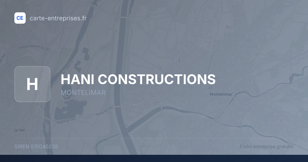 HANI CONSTRUCTIONS — 515040236 — fiche entreprise