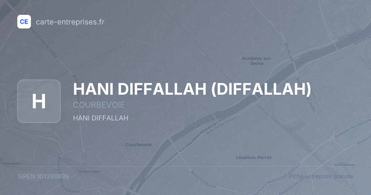 HANI DIFFALLAH (DIFFALLAH) — 101398899 — fiche entreprise