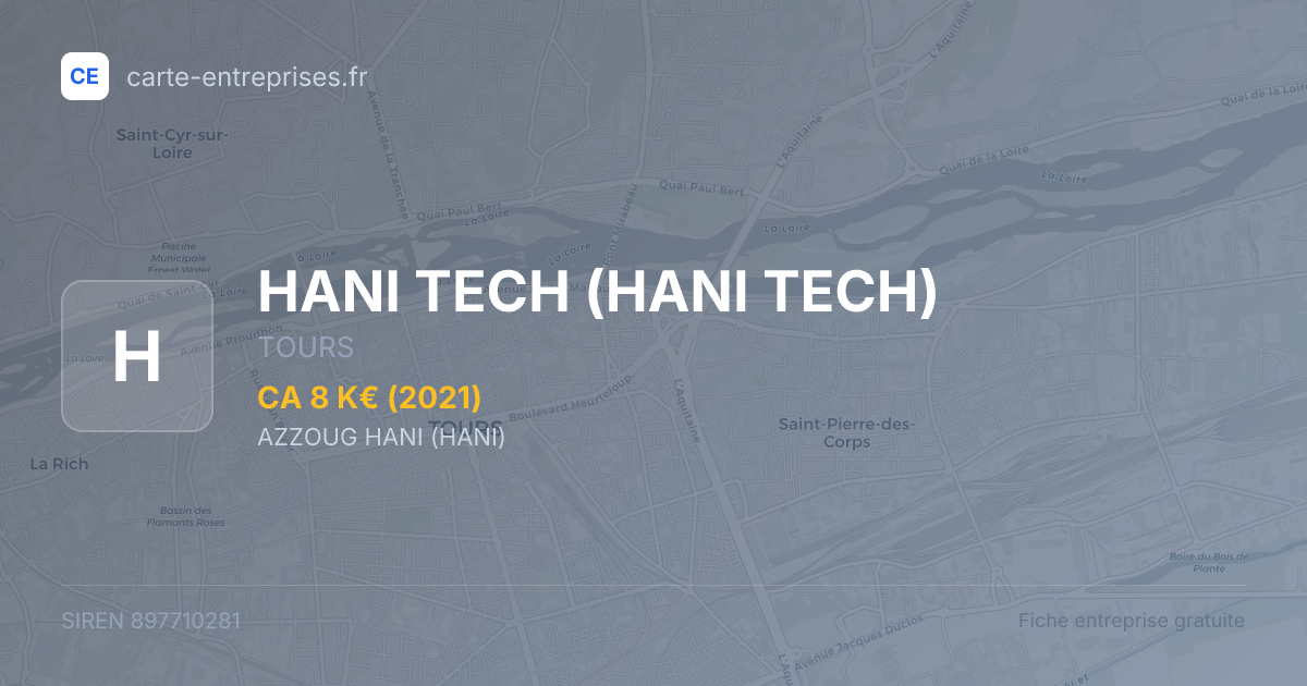 HANI TECH — 897710281 — fiche entreprise