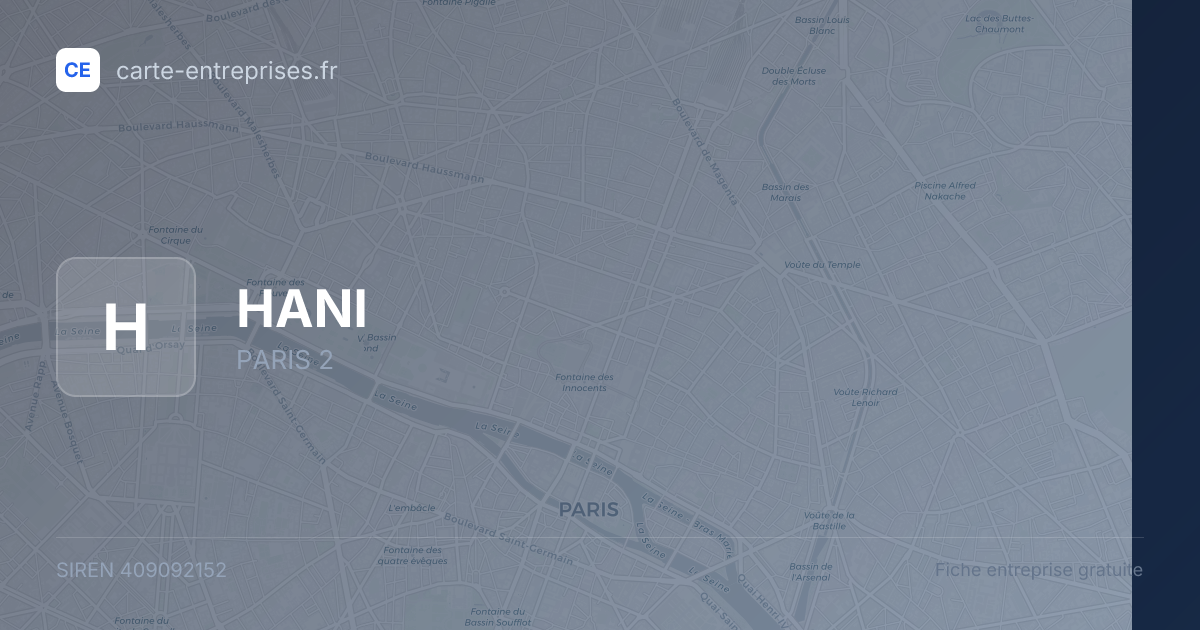 HANI — 409092152 — fiche entreprise
