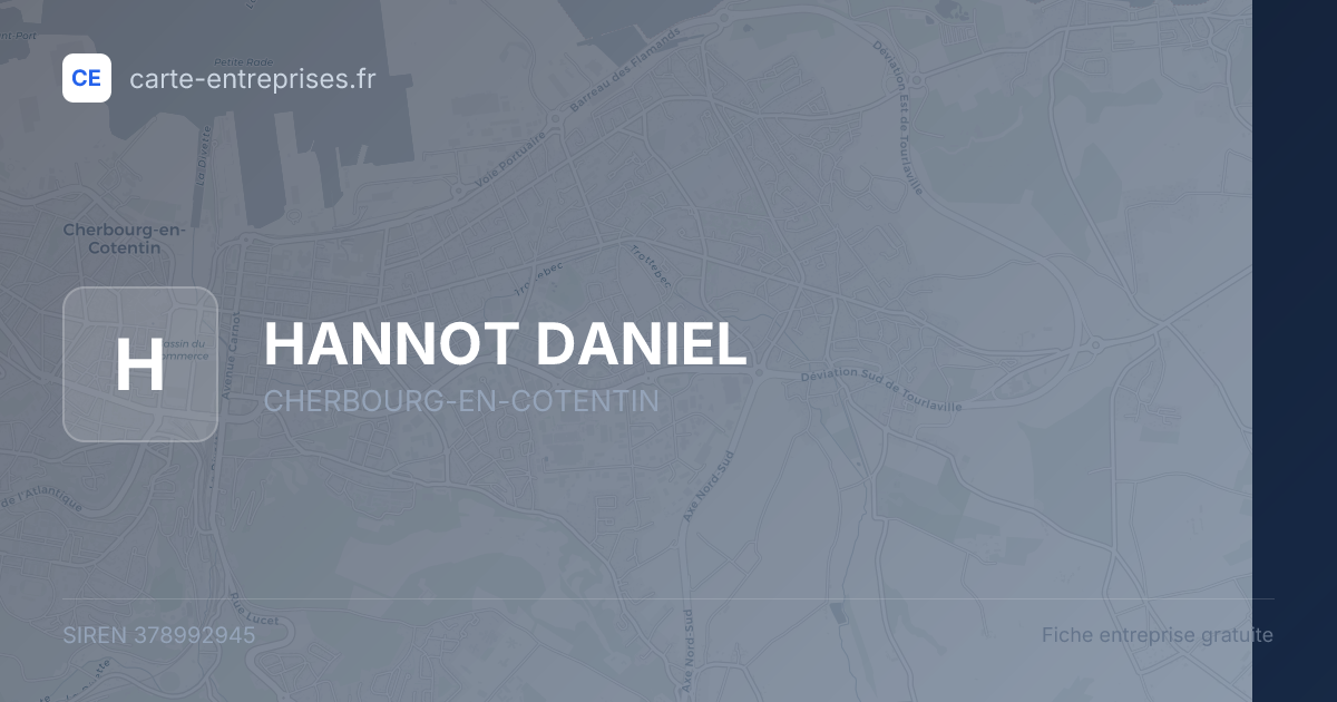 HANNOT DANIEL — 378992945 — fiche entreprise