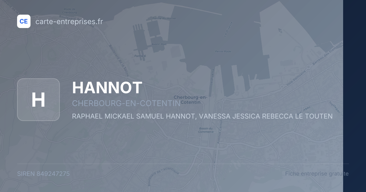 HANNOT — 849247275 — fiche entreprise