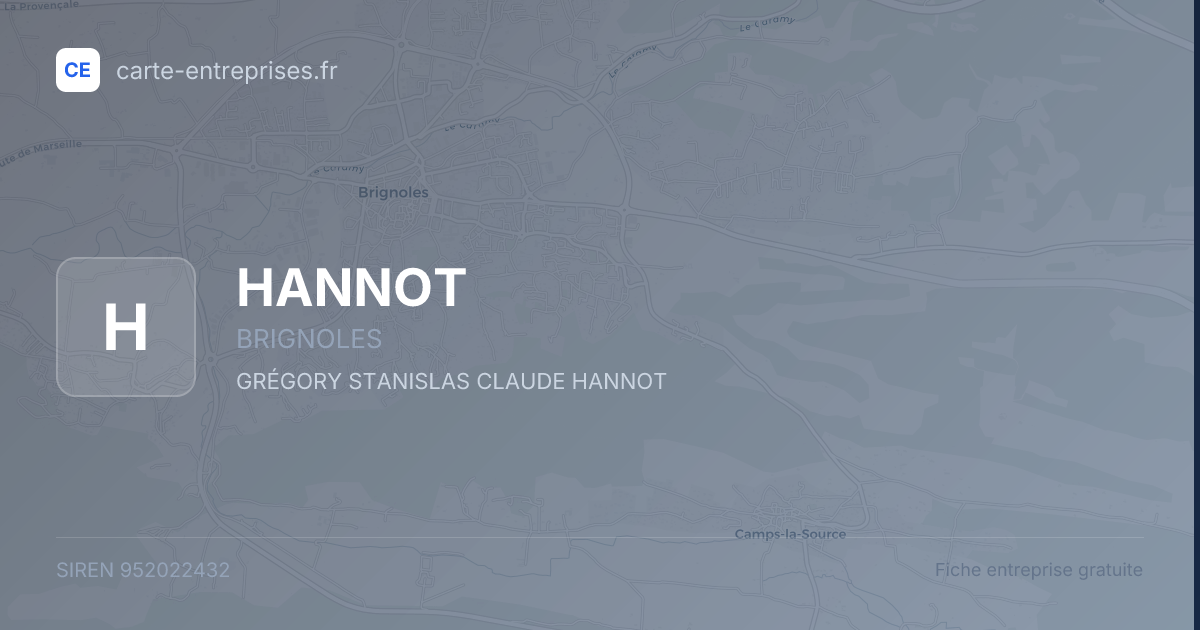 HANNOT — 952022432 — fiche entreprise