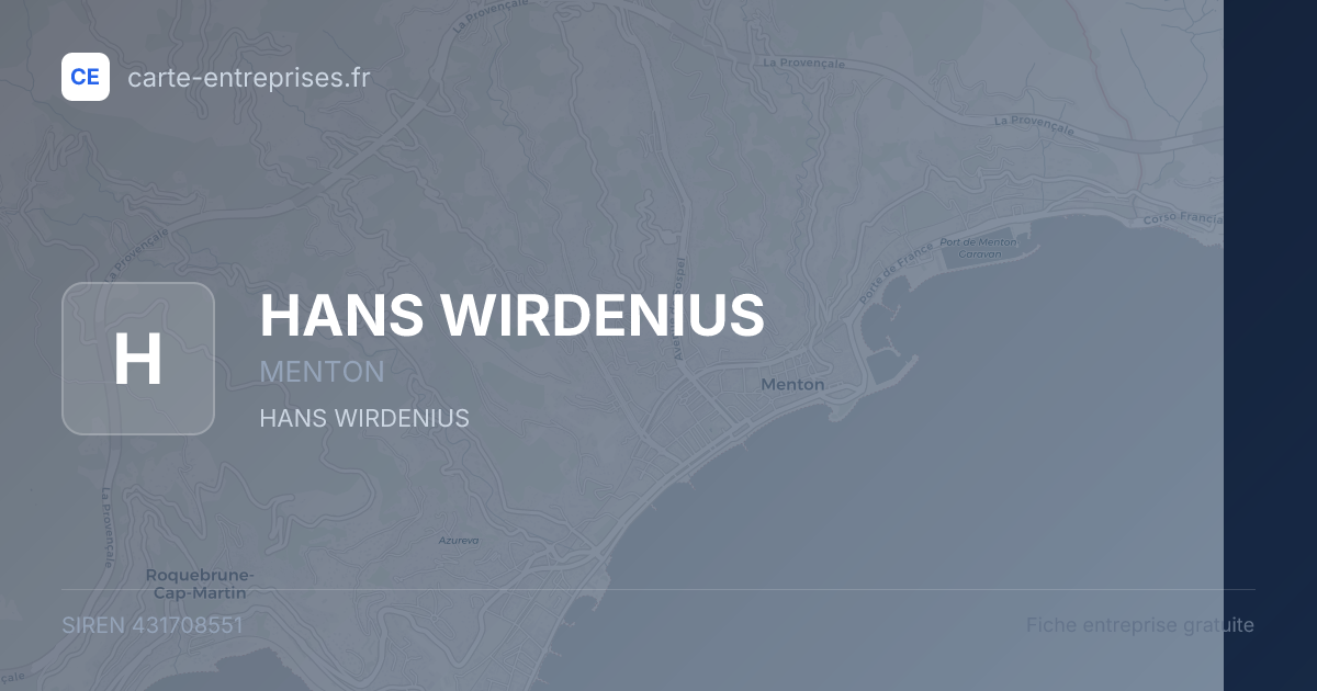 HANS WIRDENIUS — 431708551 — fiche entreprise