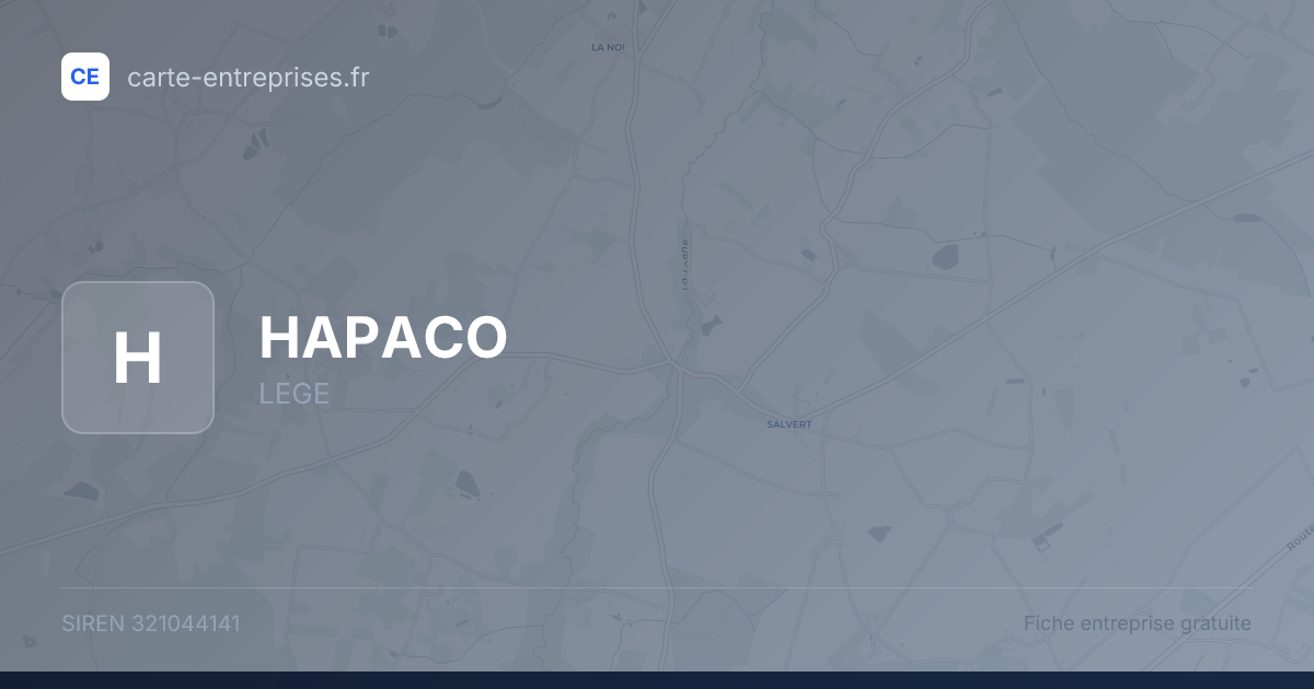 HAPACO — 321044141 — fiche entreprise