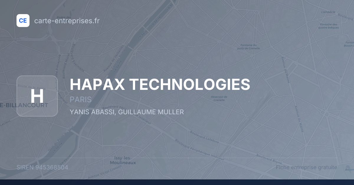 HAPAX TECHNOLOGIES — 945368504 — fiche entreprise