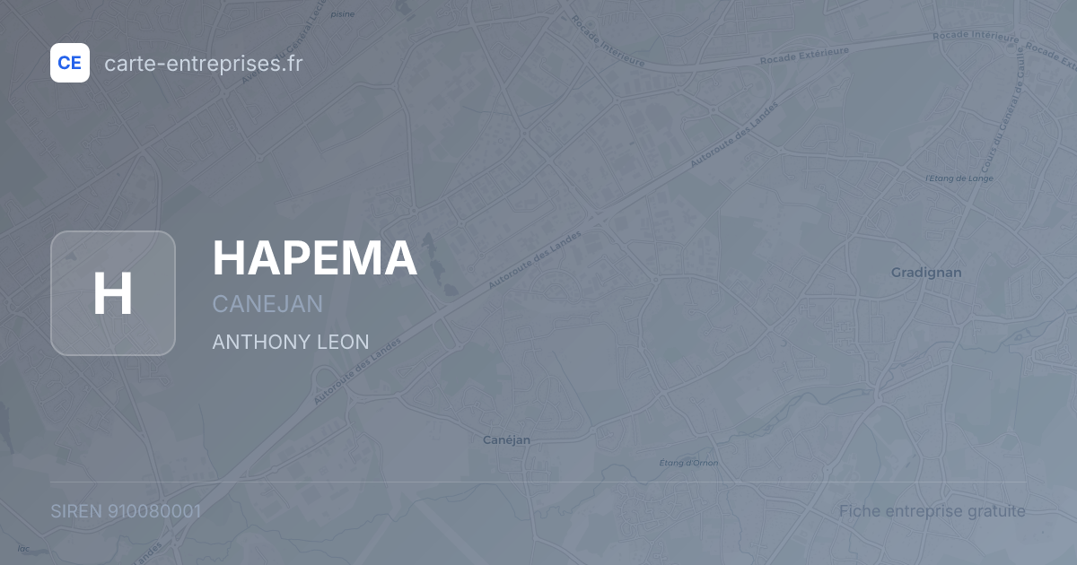 HAPEMA — 910080001 — fiche entreprise