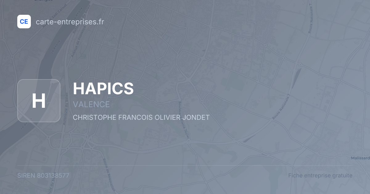 HAPICS — 803138577 — fiche entreprise
