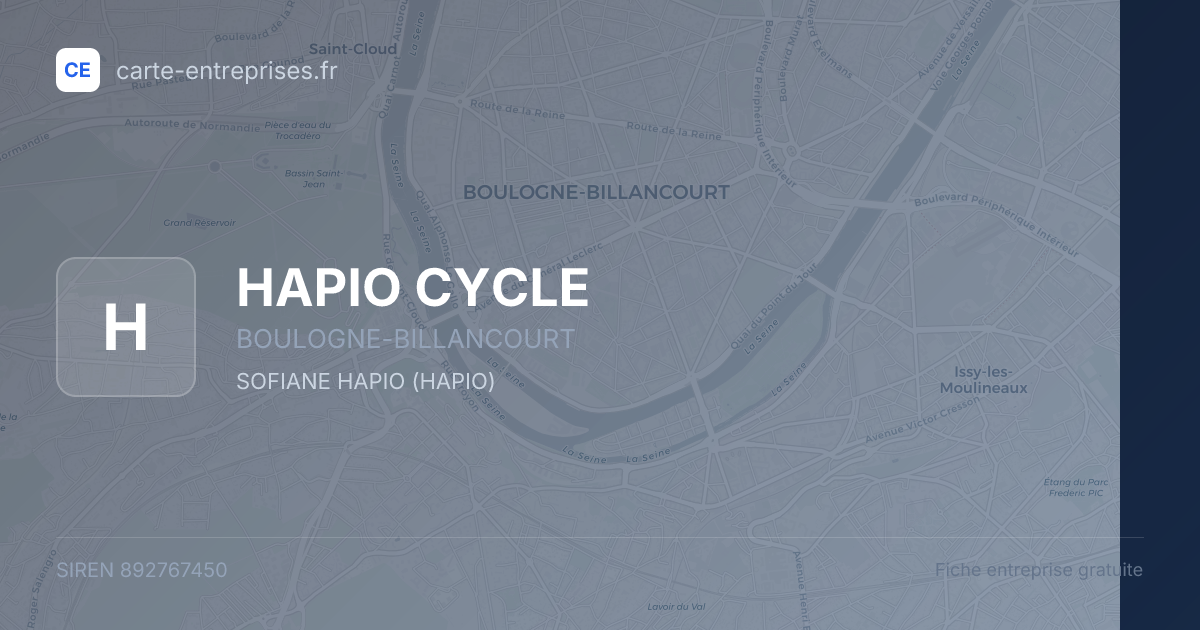 HAPIO CYCLE — 892767450 — fiche entreprise