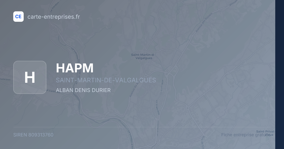 HAPM — 809313760 — fiche entreprise
