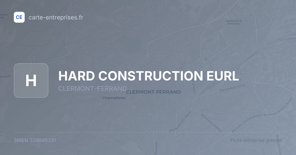 HARD CONSTRUCTION EURL — 339845331 — fiche entreprise