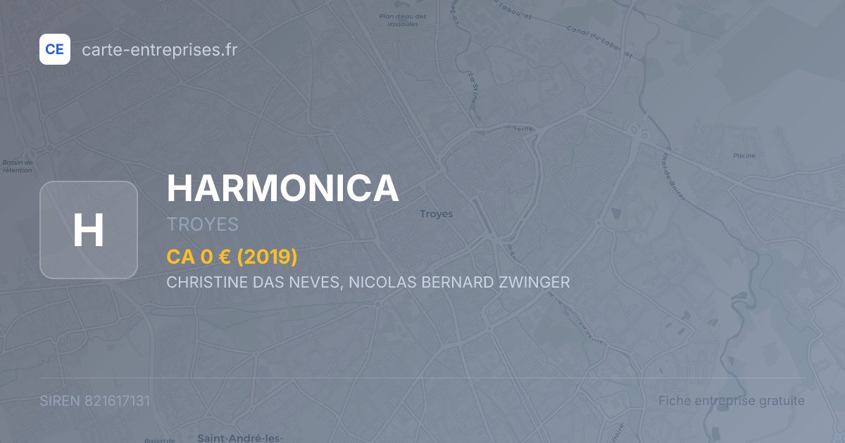 HARMONICA — 821617131 — fiche entreprise