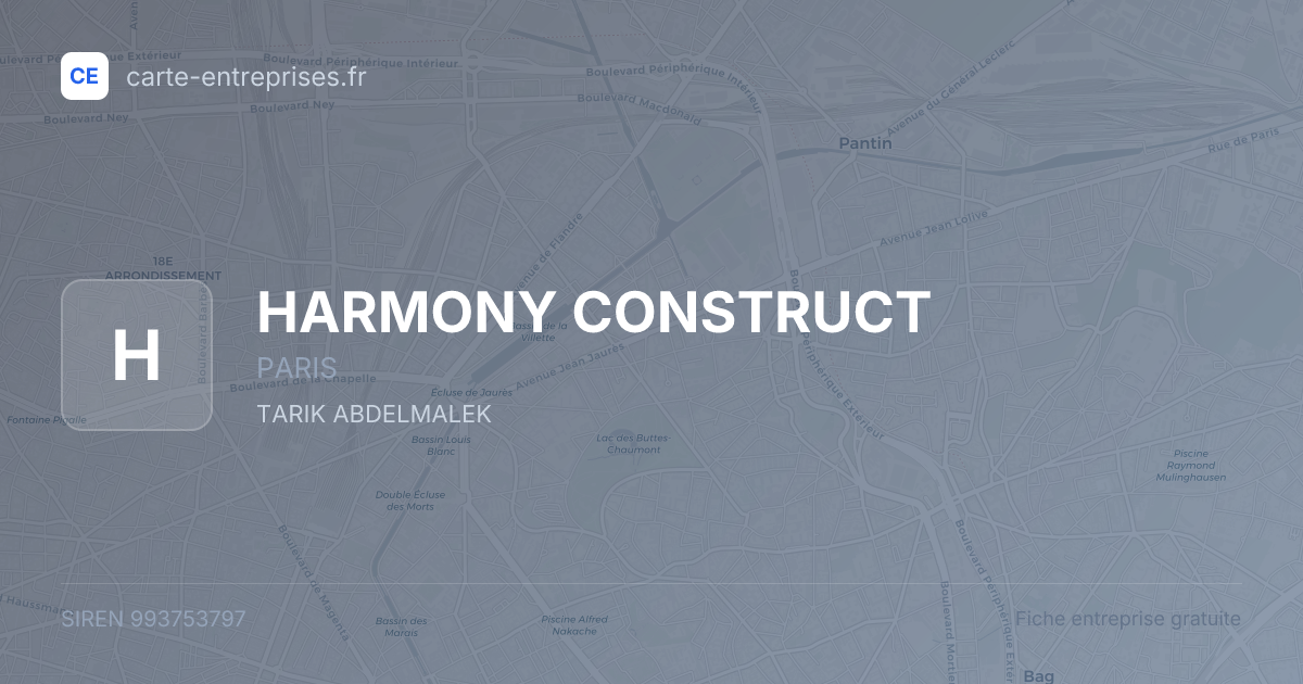 HARMONY CONSTRUCT — 993753797 — fiche entreprise