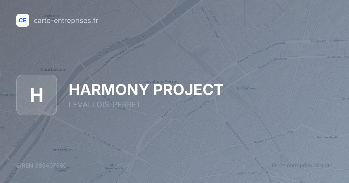 HARMONY PROJECT — 385407580 — fiche entreprise