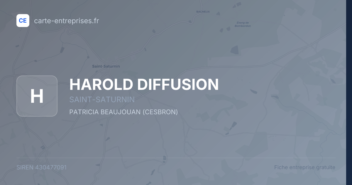HAROLD DIFFUSION — 430477091 — fiche entreprise