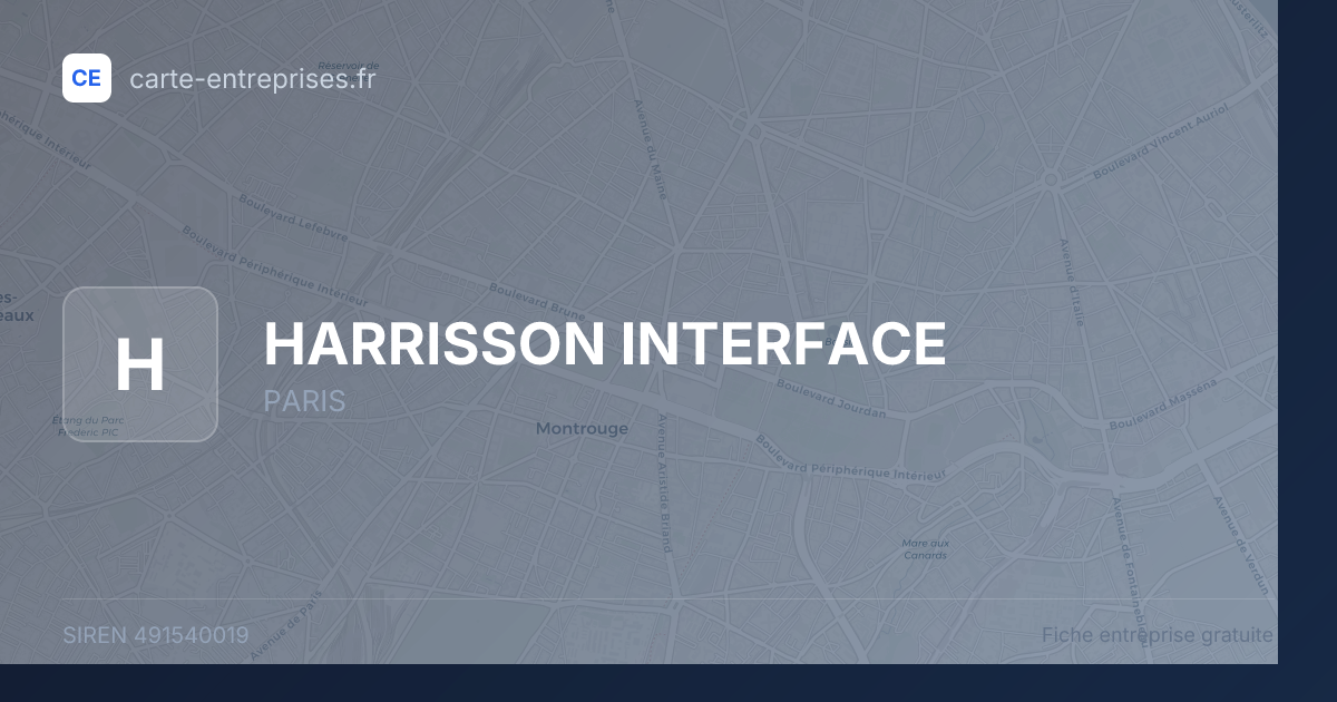 HARRISSON INTERFACE — 491540019 — fiche entreprise