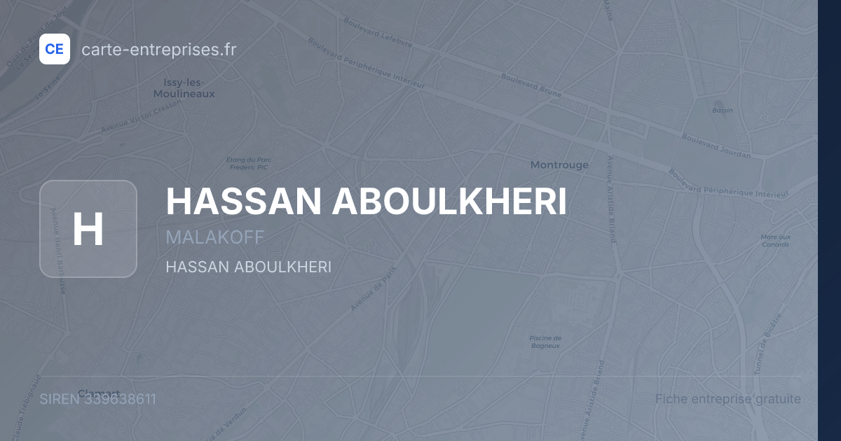 HASSAN ABOULKHERI — 339638611 — fiche entreprise