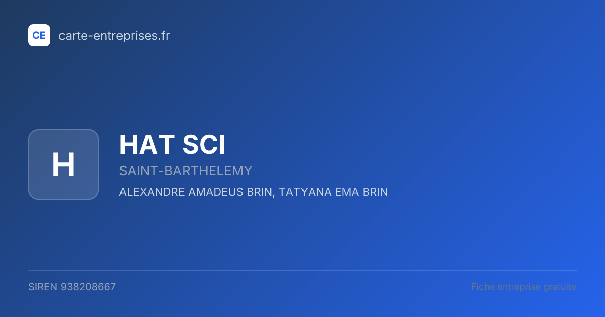 HAT SCI — 938208667 — fiche entreprise