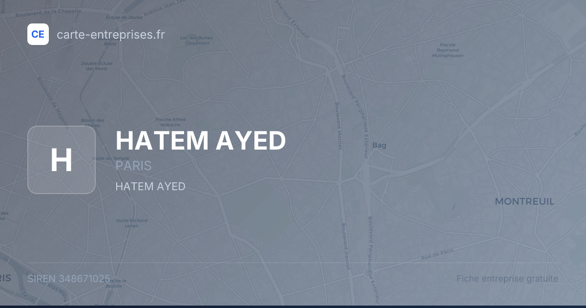 HATEM AYED — 348671025 — fiche entreprise
