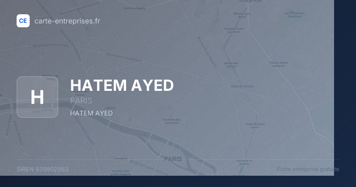 HATEM AYED — 828802983 — fiche entreprise