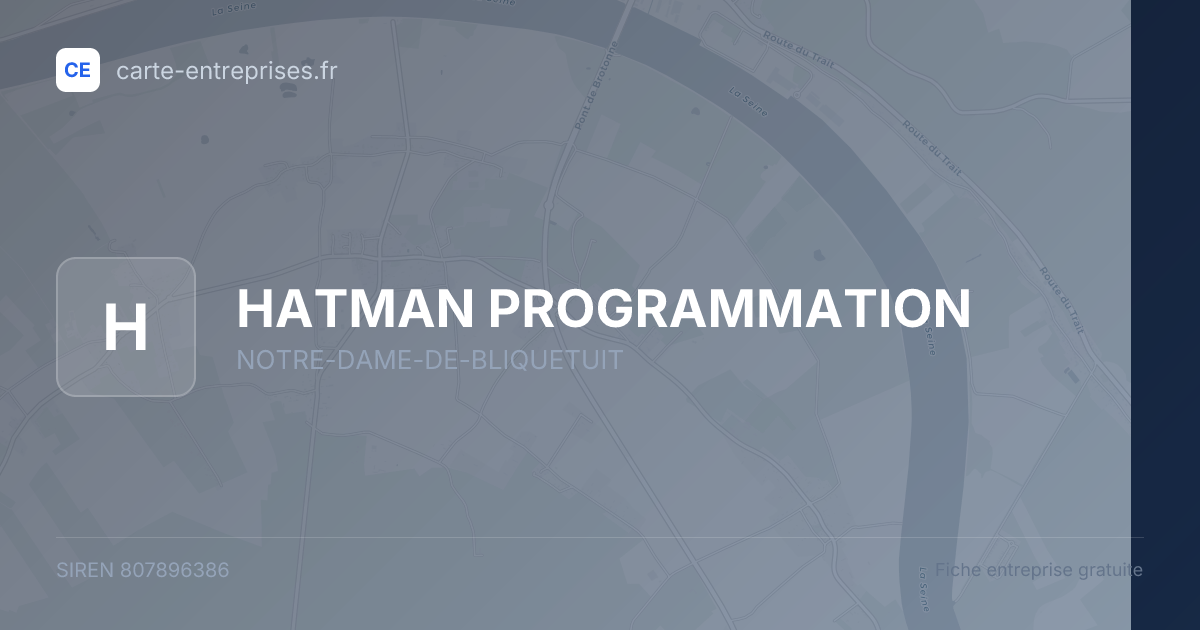 HATMAN PROGRAMMATION — 807896386 — fiche entreprise