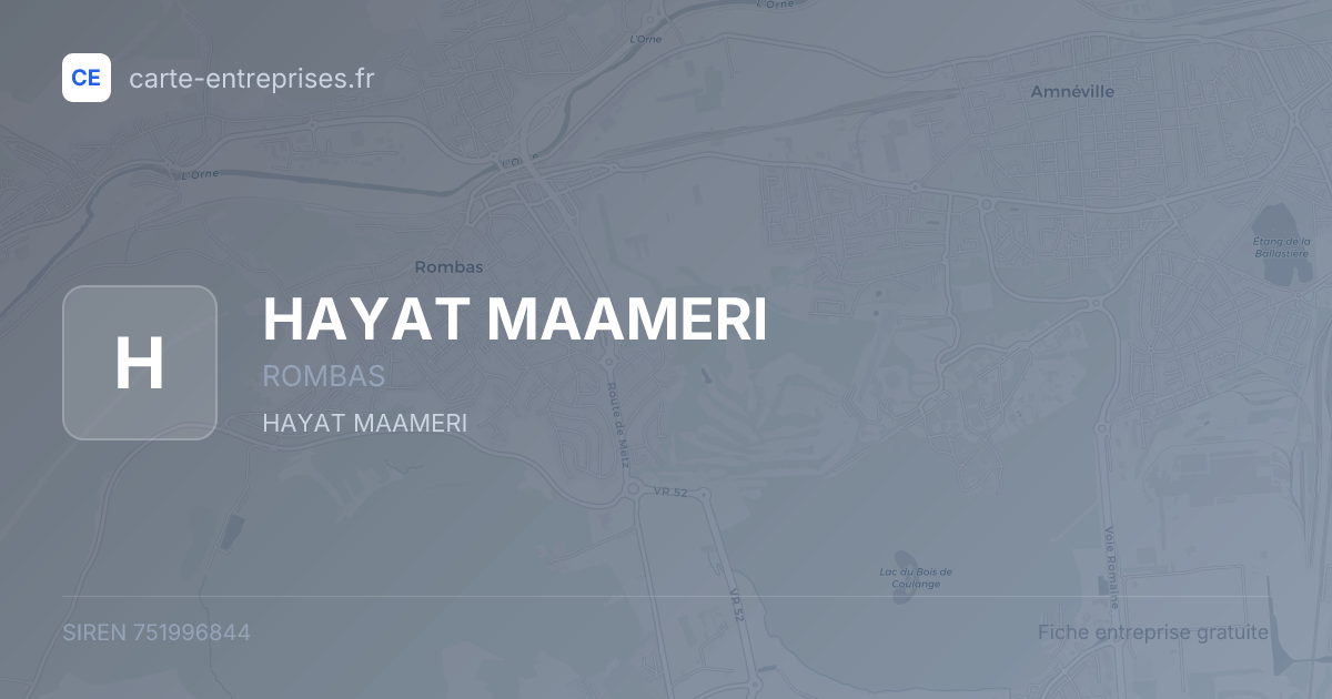 HAYAT MAAMERI — 751996844 — fiche entreprise