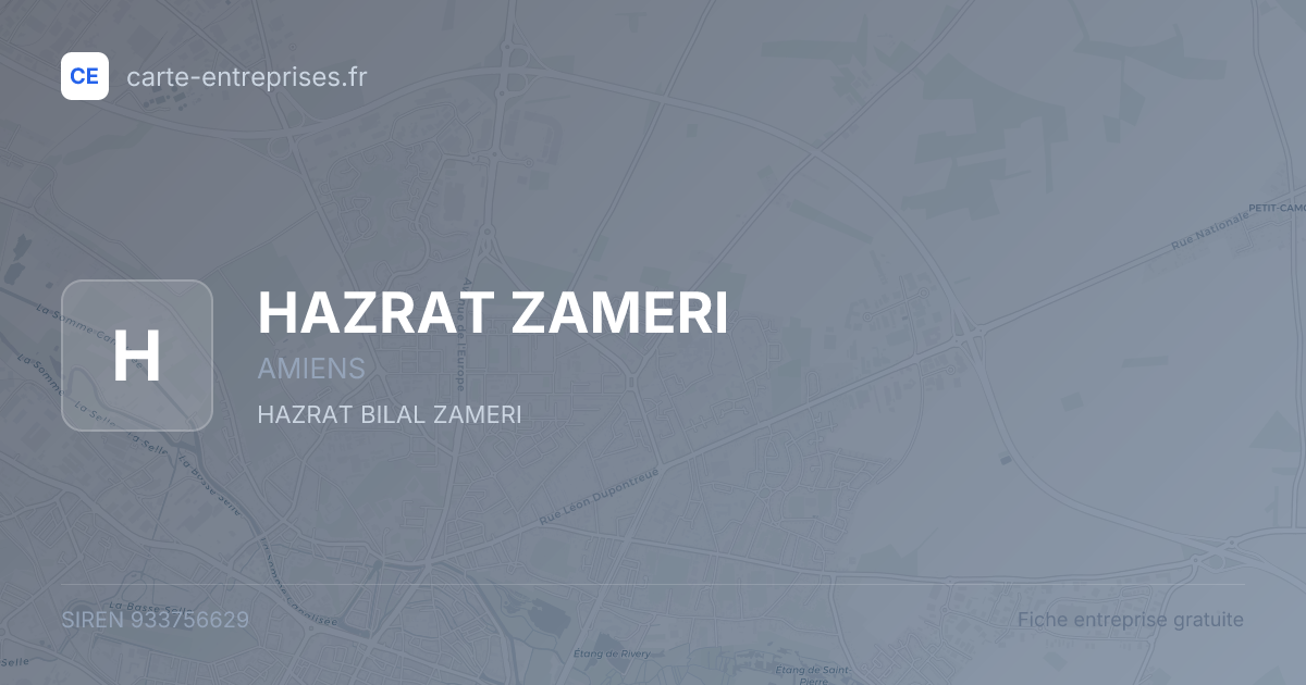 HAZRAT ZAMERI — 933756629 — fiche entreprise