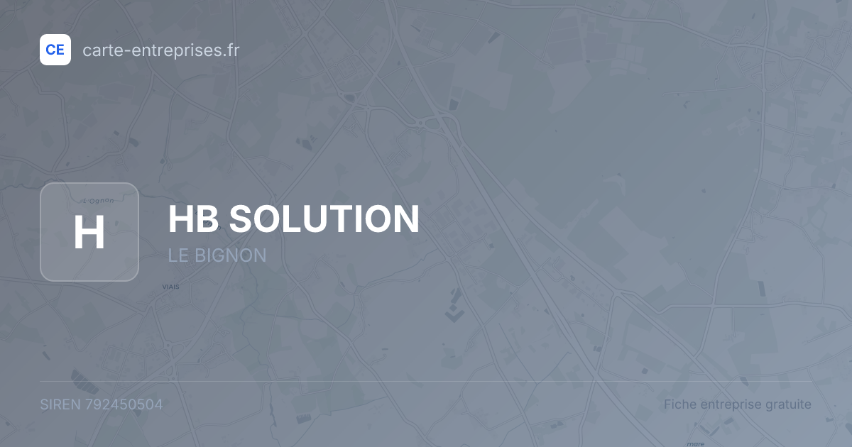 HB SOLUTION — 792450504 — fiche entreprise
