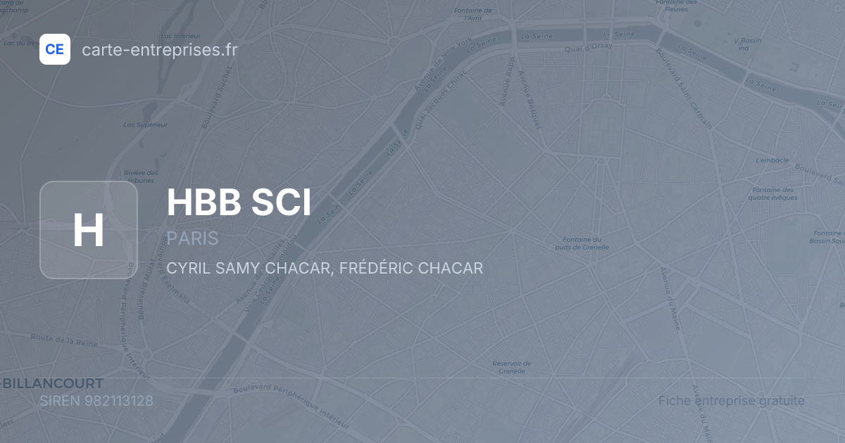 HBB SCI — 982113128 — fiche entreprise