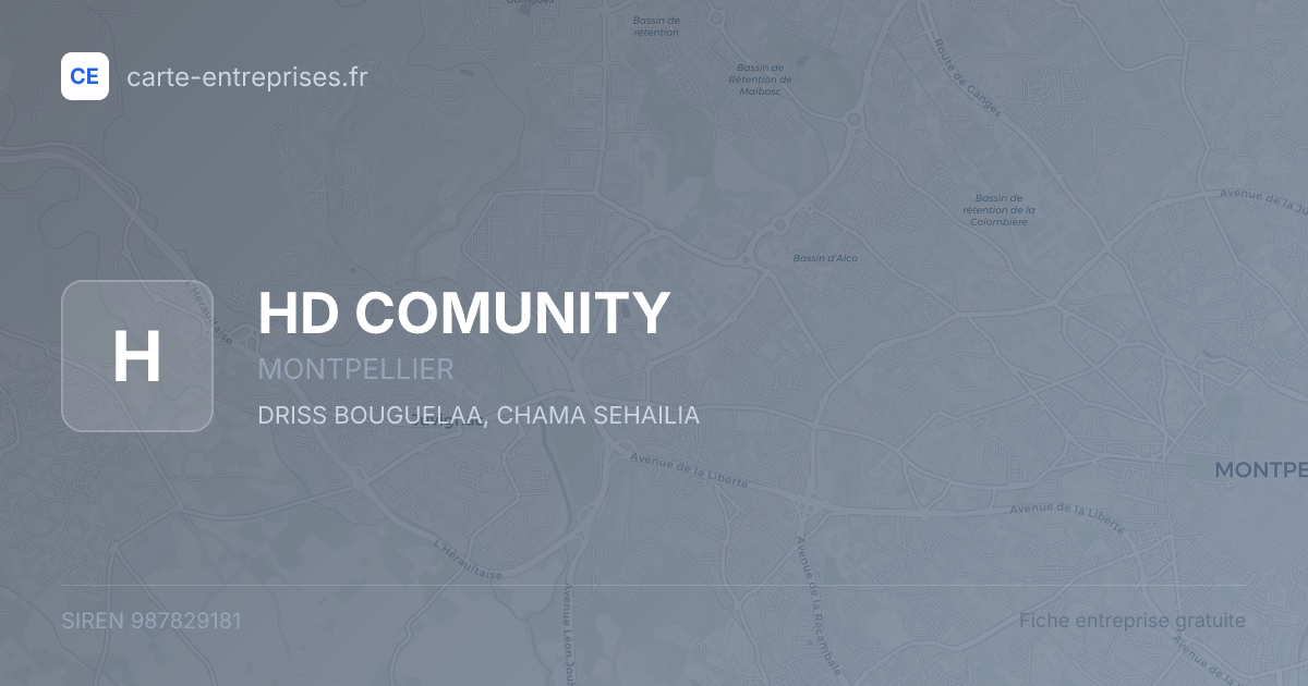 HD COMUNITY — 987829181 — fiche entreprise