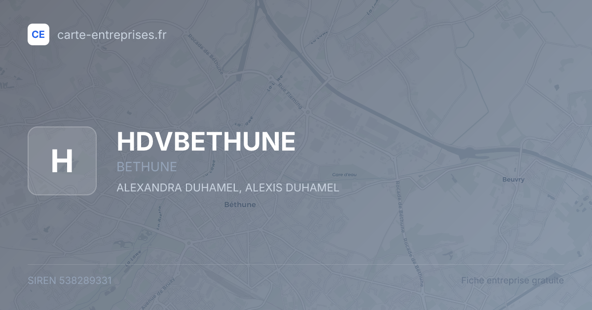 HDVBETHUNE — 538289331 — fiche entreprise