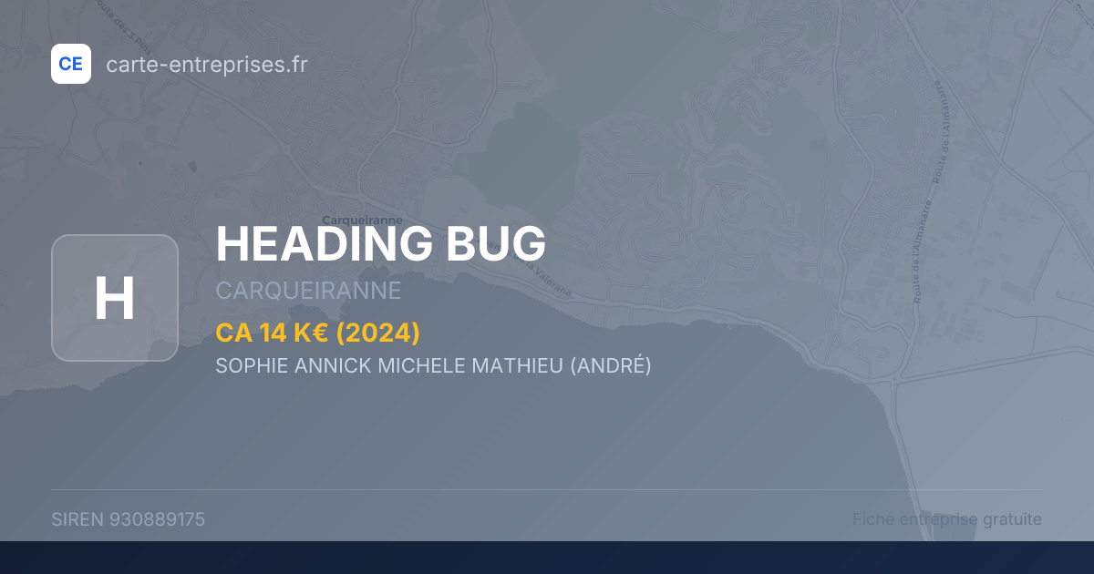 HEADING BUG — 930889175 — fiche entreprise