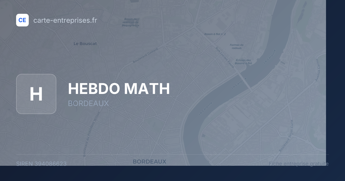 HEBDO MATH — 394086623 — fiche entreprise
