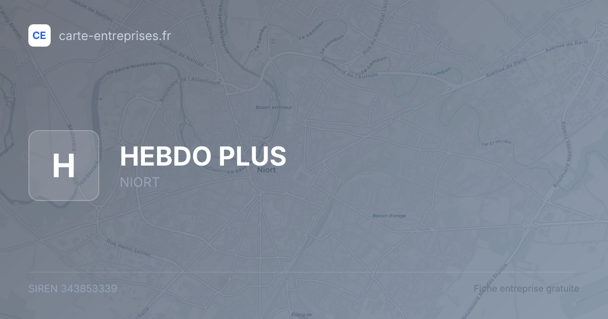 HEBDO PLUS — 343853339 — fiche entreprise