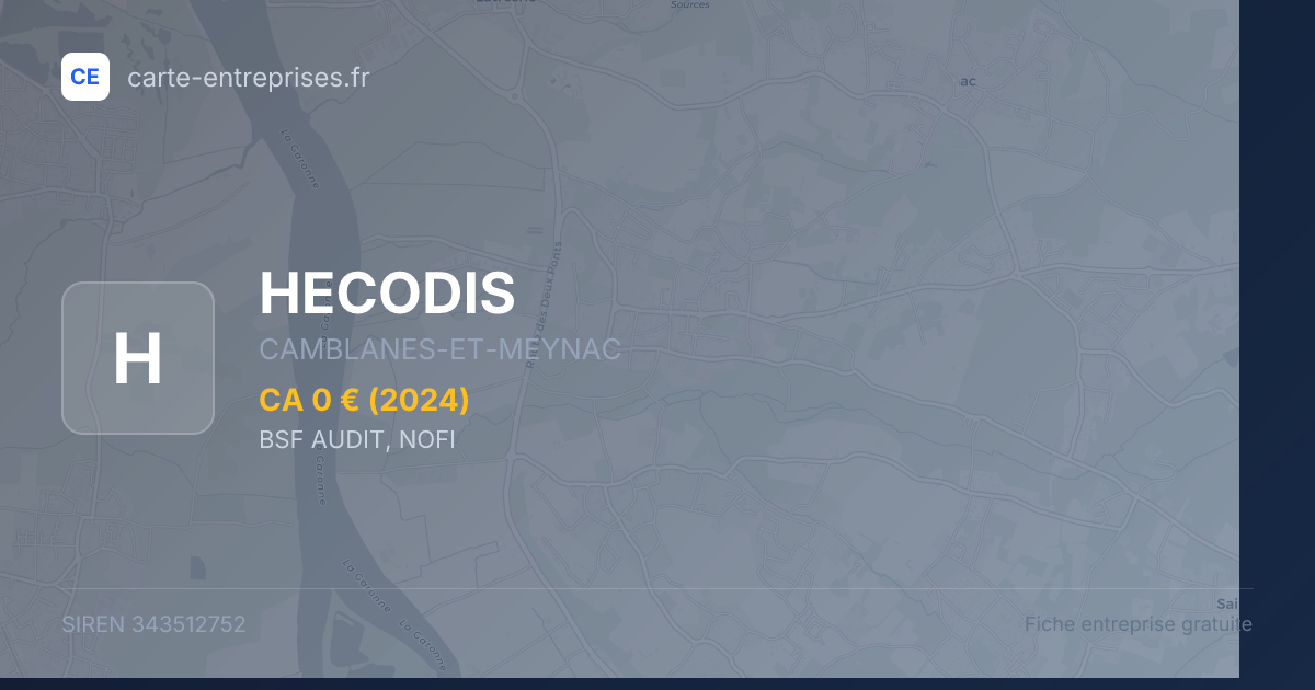 HECODIS — 343512752 — fiche entreprise