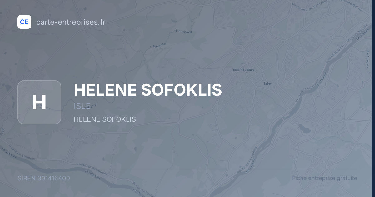 HELENE SOFOKLIS — 301416400 — fiche entreprise