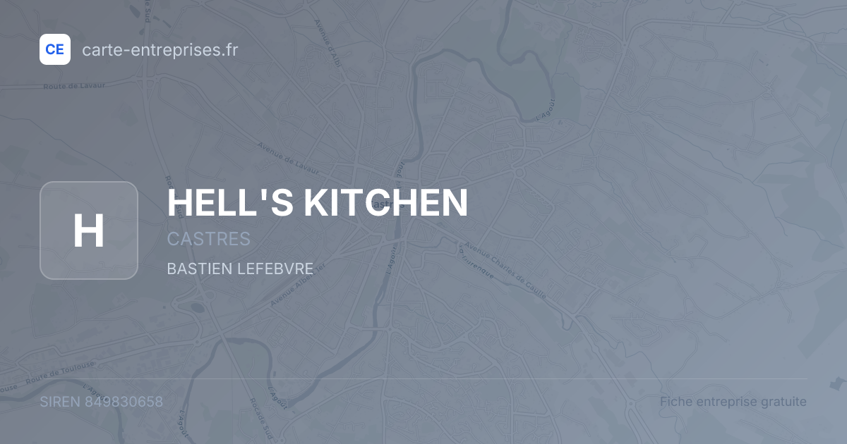 HELL'S KITCHEN — 849830658 — fiche entreprise