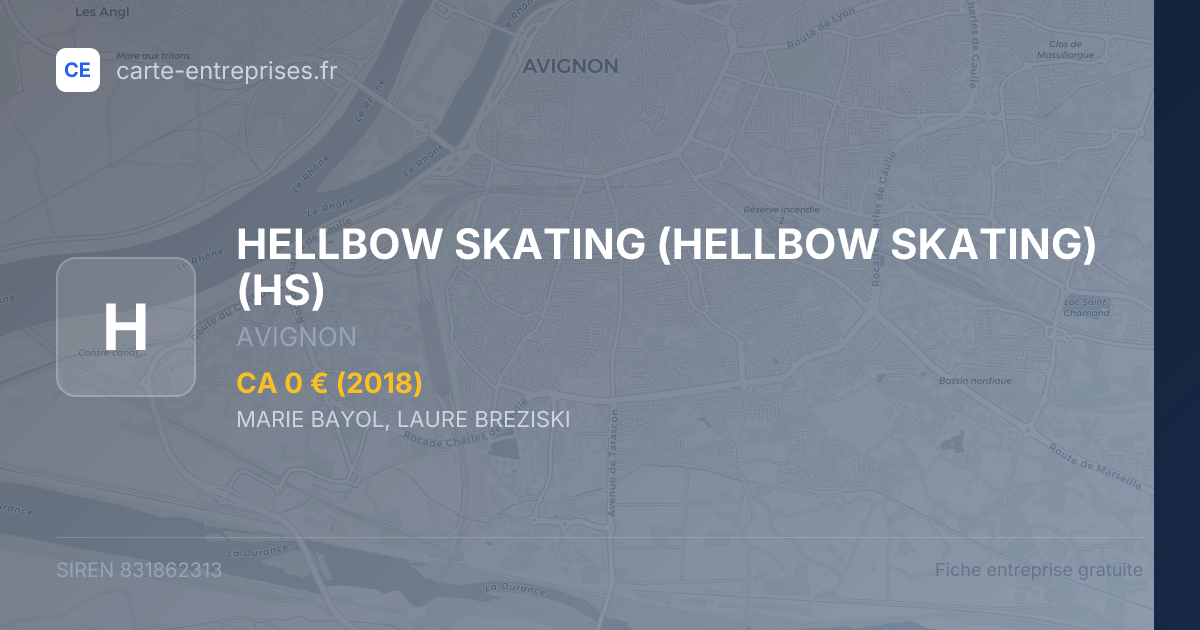 HELLBOW SKATING (HELLBOW SKATING) (HS) — 831862313 — fiche entreprise