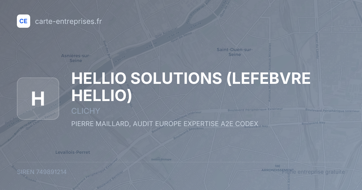 HELLIO SOLUTIONS (LEFEBVRE HELLIO) — 749891214 — fiche entreprise