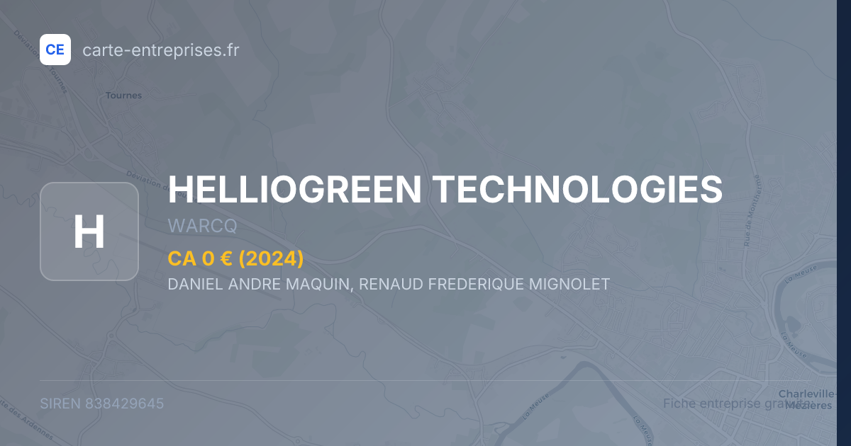HELLIOGREEN TECHNOLOGIES — 838429645 — fiche entreprise