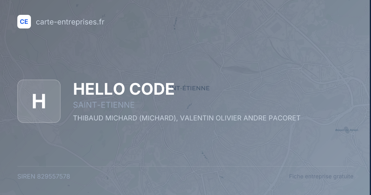 HELLO CODE — 829557578 — fiche entreprise