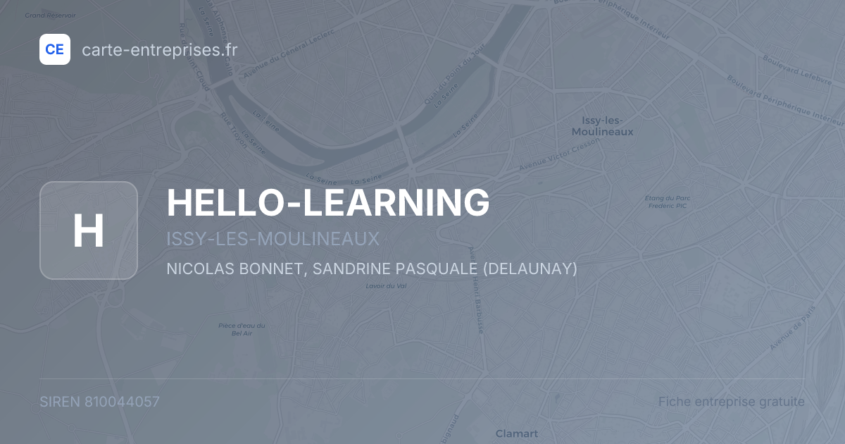 HELLO-LEARNING — 810044057 — fiche entreprise